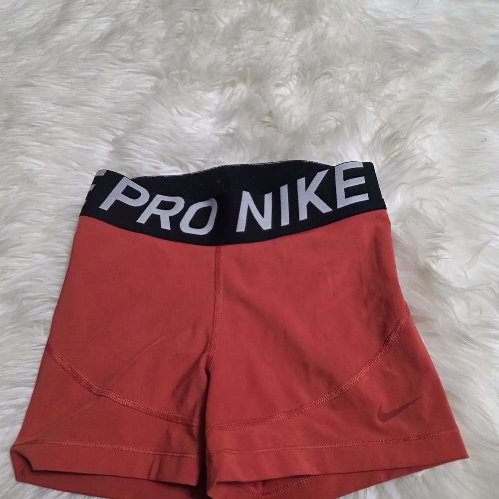 Nike Women's Red PRO Elastic Waist Athletic Shorts